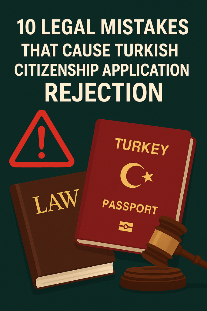 10 Legal Mistakes That Cause Turkish Citizenship Application Rejection (2026 Guide) turkish citizenship application rejection